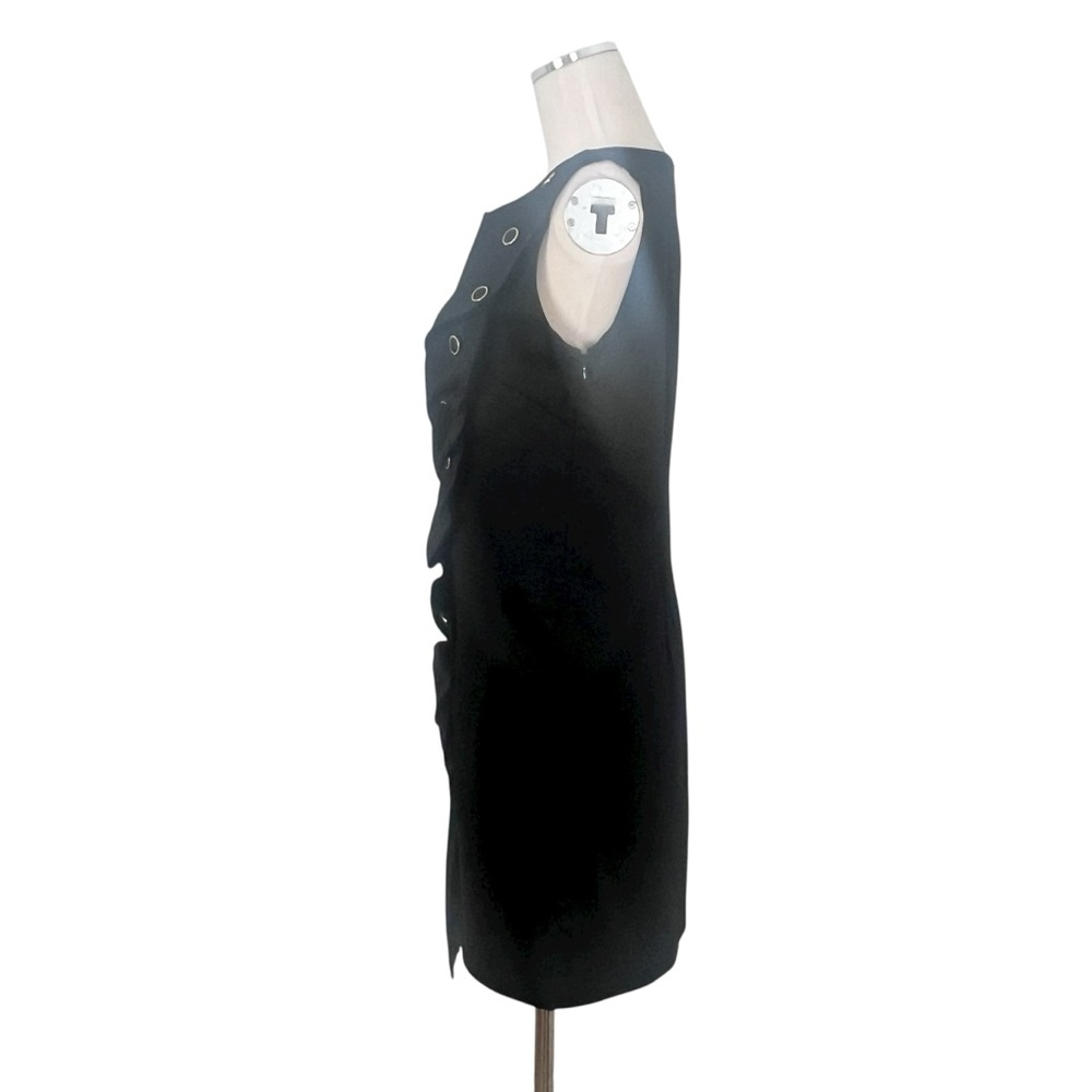 NWT ($88) Richard Malcolm Black Sleeveless Ruched Button Detail MIDI Dress Sz 6 - Picture 6 of 11